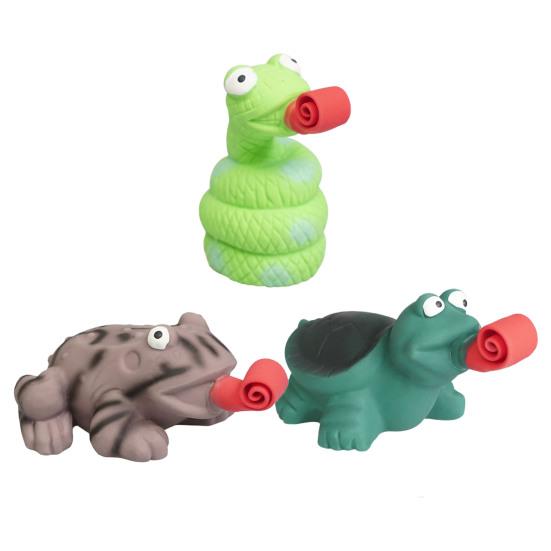 Hračka na broušení psa Bez zasouvacího jazyka Zápach Jemná píšťalka Úleva Lehká vnitřní nuda Odolná proti kousnutí Kreslená hadí želva Tvar žáby