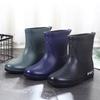 Fashion Men's Rain Shoes Medium Tube Rain Boots Non-slip Water Shoes Couple Velvet Rubber Shoes Kitchen Car Wash Fishing Work Shoes