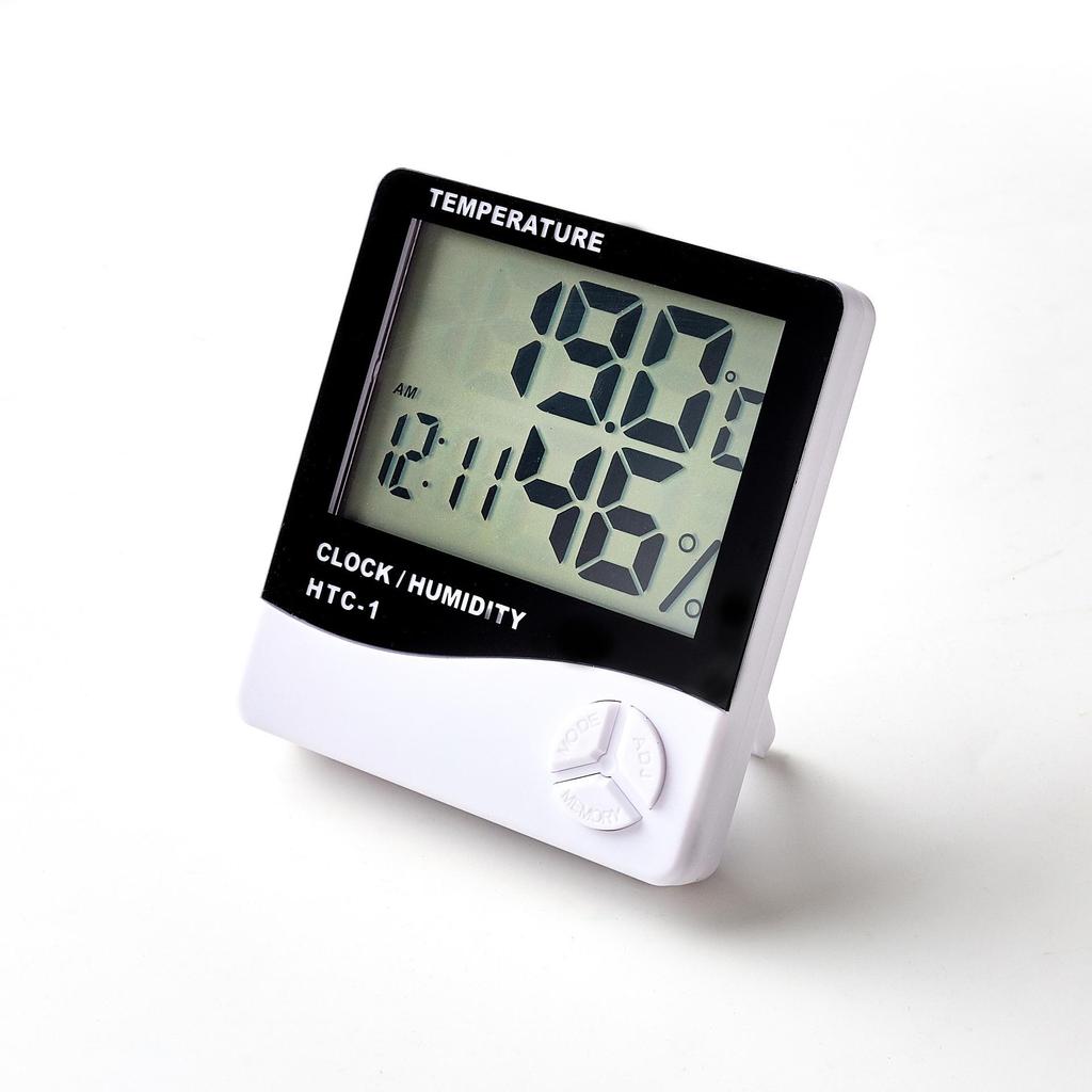 HTC-1 Wall-Mount Digital Thermometer & Alarm Clock with Large Display