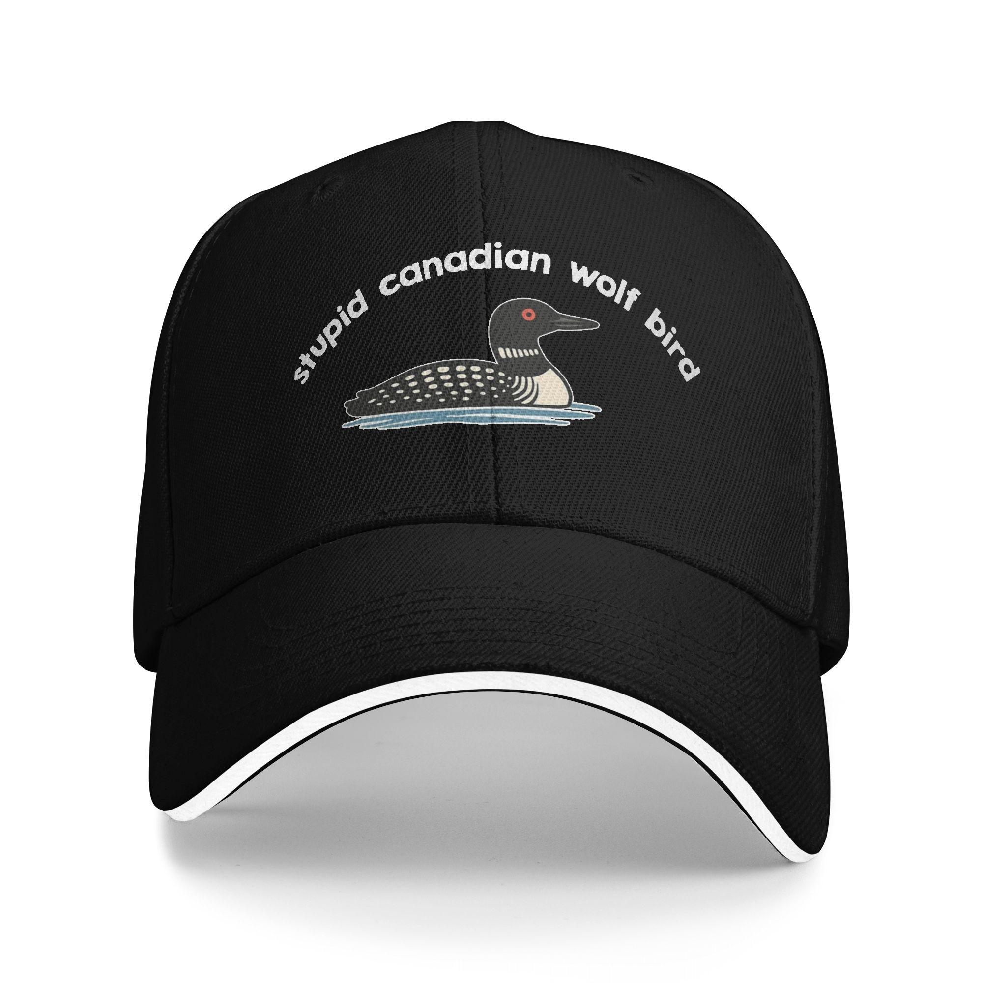 

Heated Rivalry Stupid Canadian Wolf Bird Merch Men Women Baseball Cap Trucker Hat Unique Outdoor Headwear Sun Cap One Size