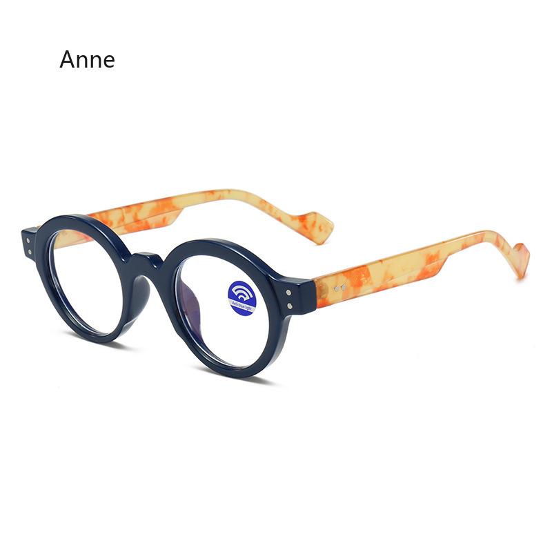 Anti-Blue Light Spring Hinge TR90 Retro Rivets Round Glasses Frames Fashion Computer Optical Eyeglasses Gafas Hombre