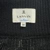 LANVIN en Bleu wool blend knit Knee length skirt 38 black Waist ribbon Women Used