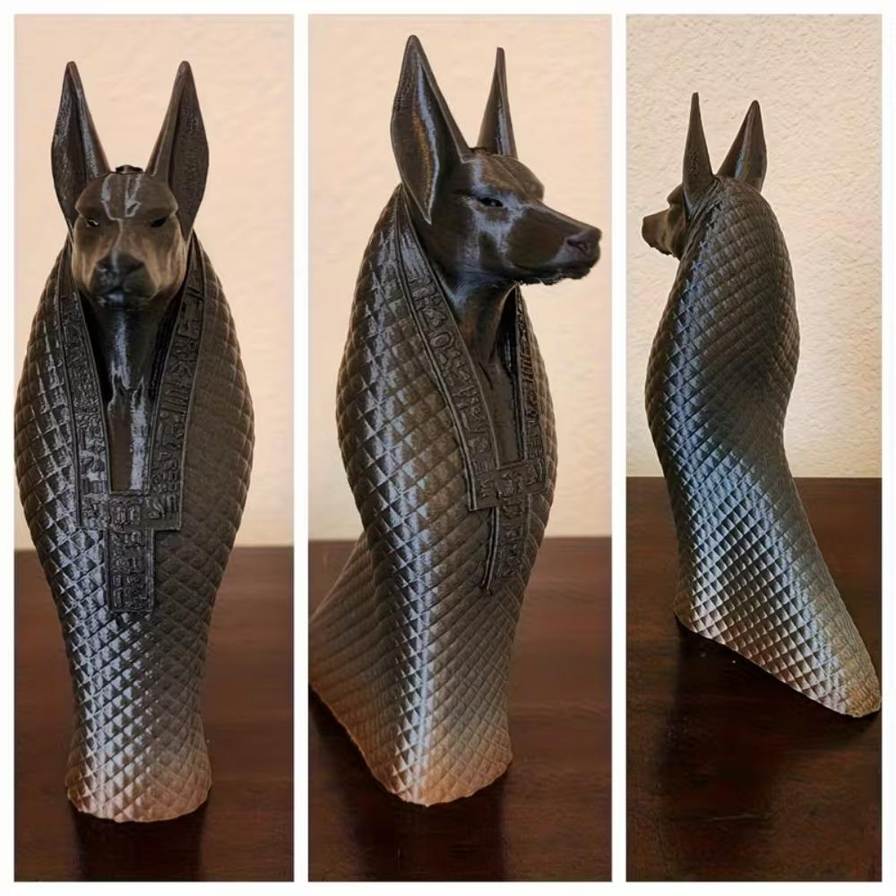 Egyptian God Anubis Statue, 3D Printed Ancient Egyptian Mysterious Guardian God Sculpture, Pet Enthusiast Dog Decoration Statue