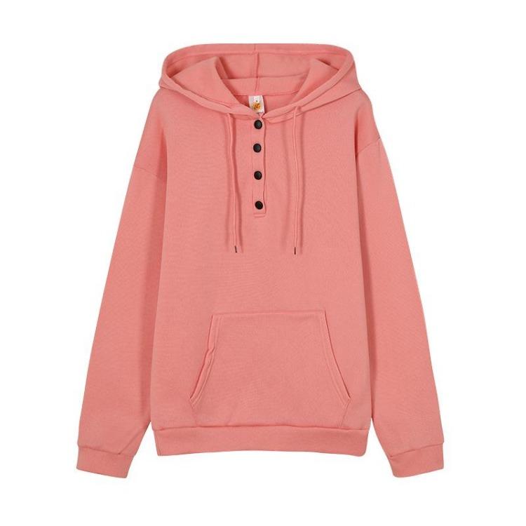 Women Casual Loose Fit Hooded Drawstring Long Sleeve Pocket Sweatshirt Hoodie