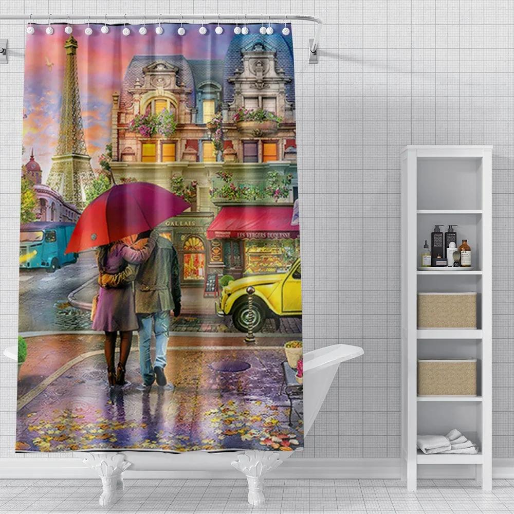 Home Shower Curtains for Bathroom Landscape Animals Waterproof Fabric Bathroom Curtains Modern Shower Curtain 180x200 240x200