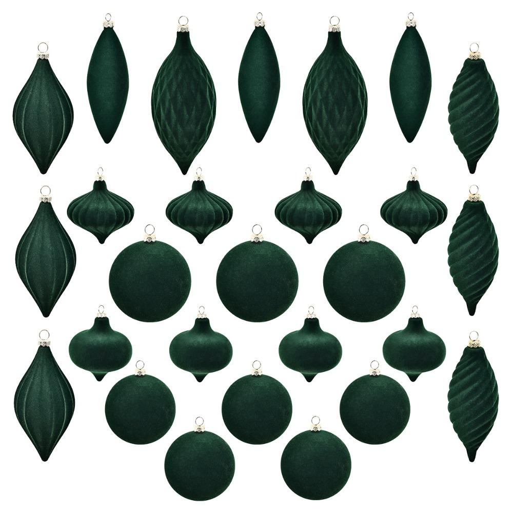 27pcs Shatterproof Velvet Christmas Ball Pendant Xmas Tree Hanging Ornaments  Home New Year Gifts