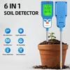 Handheld Soil Tester 6 In 1 Fertility pH Temp Moisture Light Humidity Meter LCD Soil PH Detector Plant Garden Soil Analyser