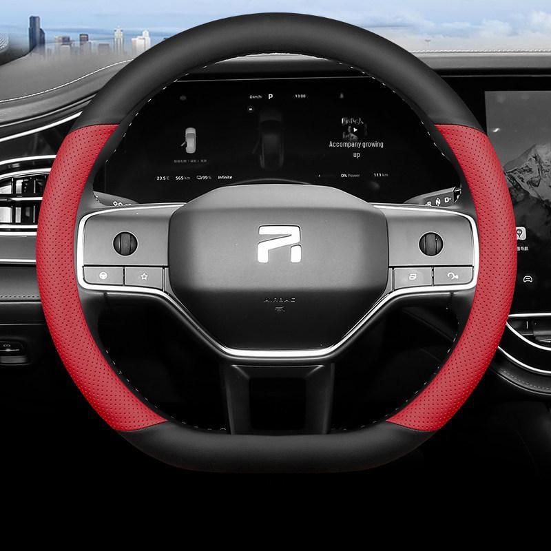 

2023 Feifan F7 Steering Wheel Cover: Ultra-Thin, Anti-Slip, Wear-Resistant Genuine Leather, All-Season Universal Fit Default