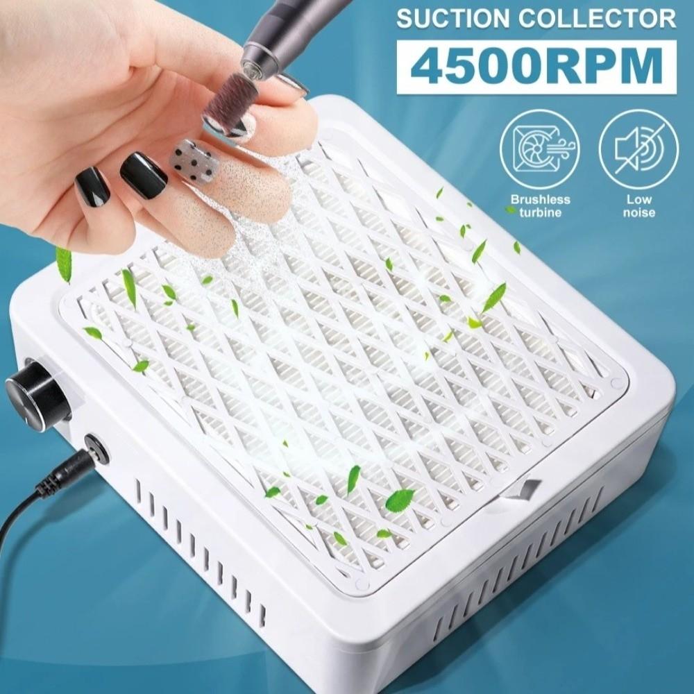 4500RPM Brushless Nail Dust Collector High Suction Power Adjustable Speed Nail Vacuum Cleaner Powerful Suction Nail Dust Remover