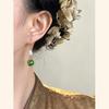 National Style Handmade Mother-of-Pearl Glass Water Drop Earrings - Forest-Inspired Sweet Temperament for Women