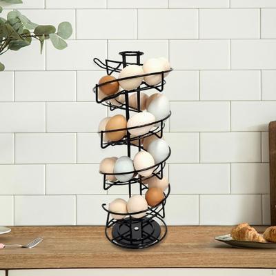 Držák na vejce otočný stupeň pro kuchyňský kovový kreativní stojan na úložný prostor Skelter Countertop