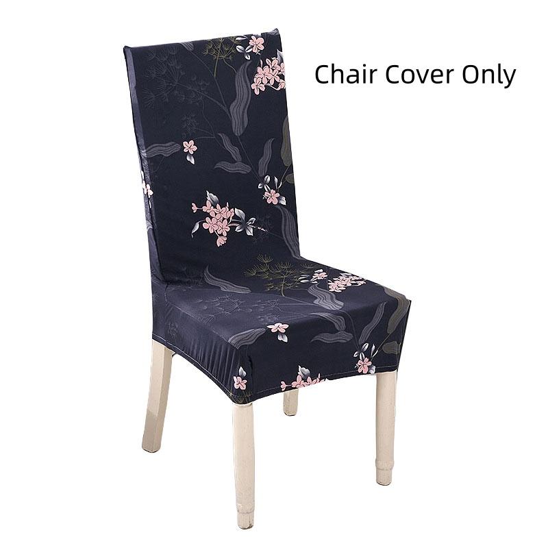 Abnehmbare Stuhlhussen mit Blumenmuster für Esszimmer, Stretch-Sitzbezüge, staubdicht, skandinavischer Stil, ideal für Hochzeiten
