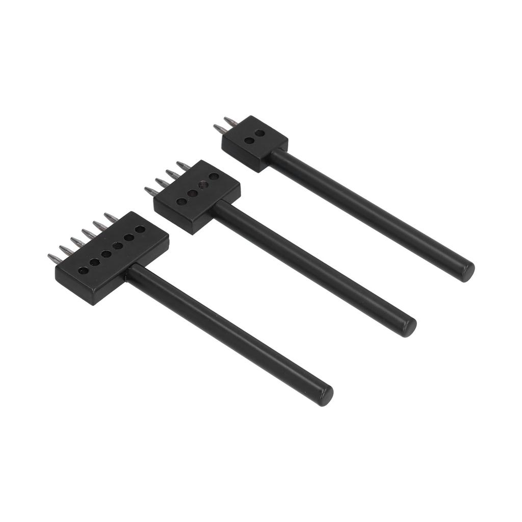 3 st Läder Perforeringsverktyg Svart Tand Hållbart Snabbt Enkelt DIY Läderhantverksverktygssatser 6mm
