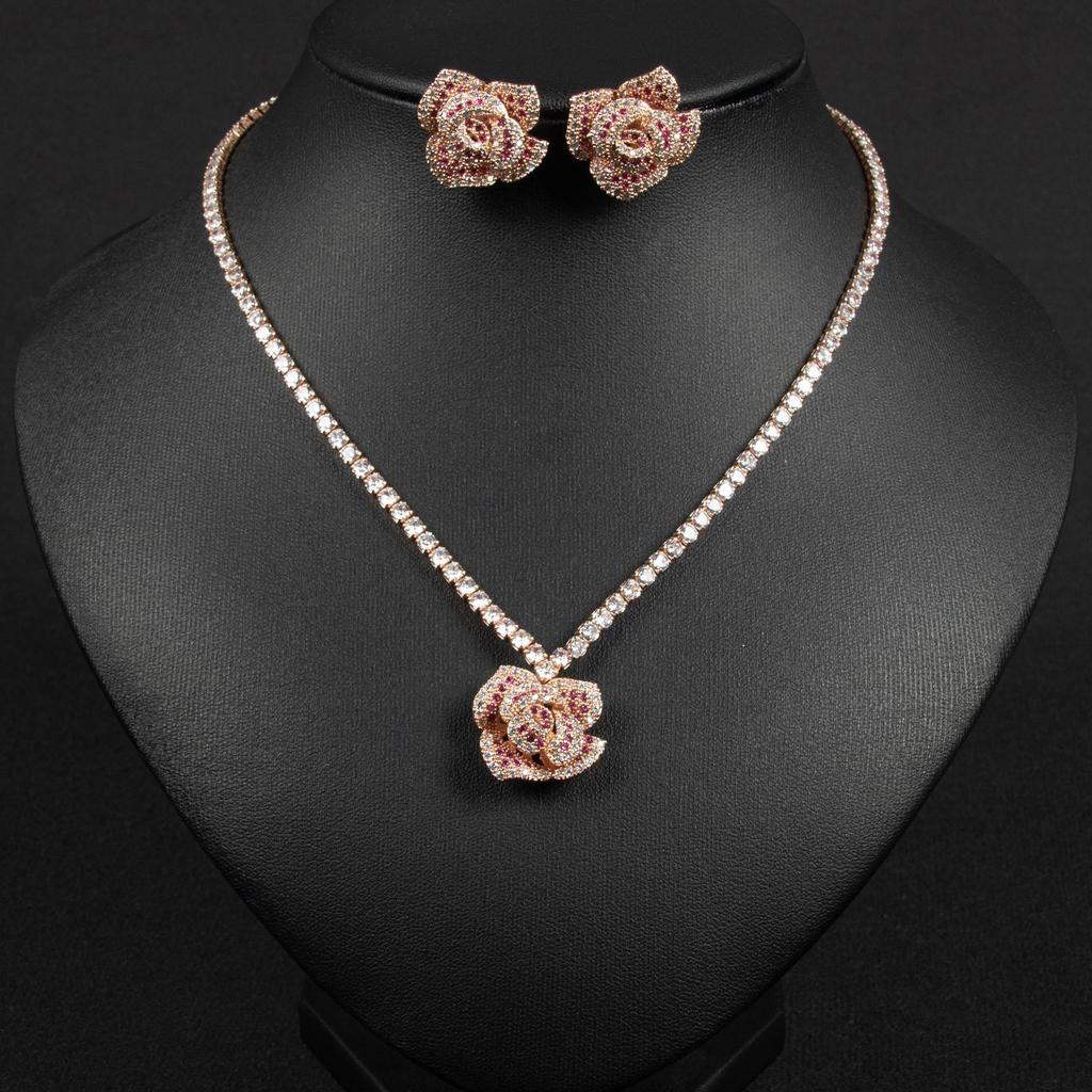 Trendy Women's Designers Light Luxury Rose Blossom Design Fashion Jewelry Daily Leisure Accessories Festival Gifts