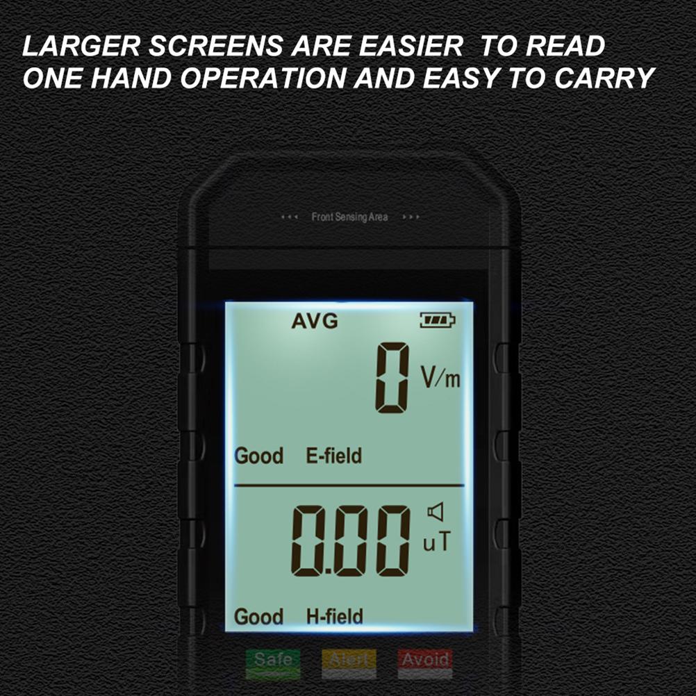 ET925 Large Screen Handheld Electromagnetic Radiation Detector with 3 Color Lights