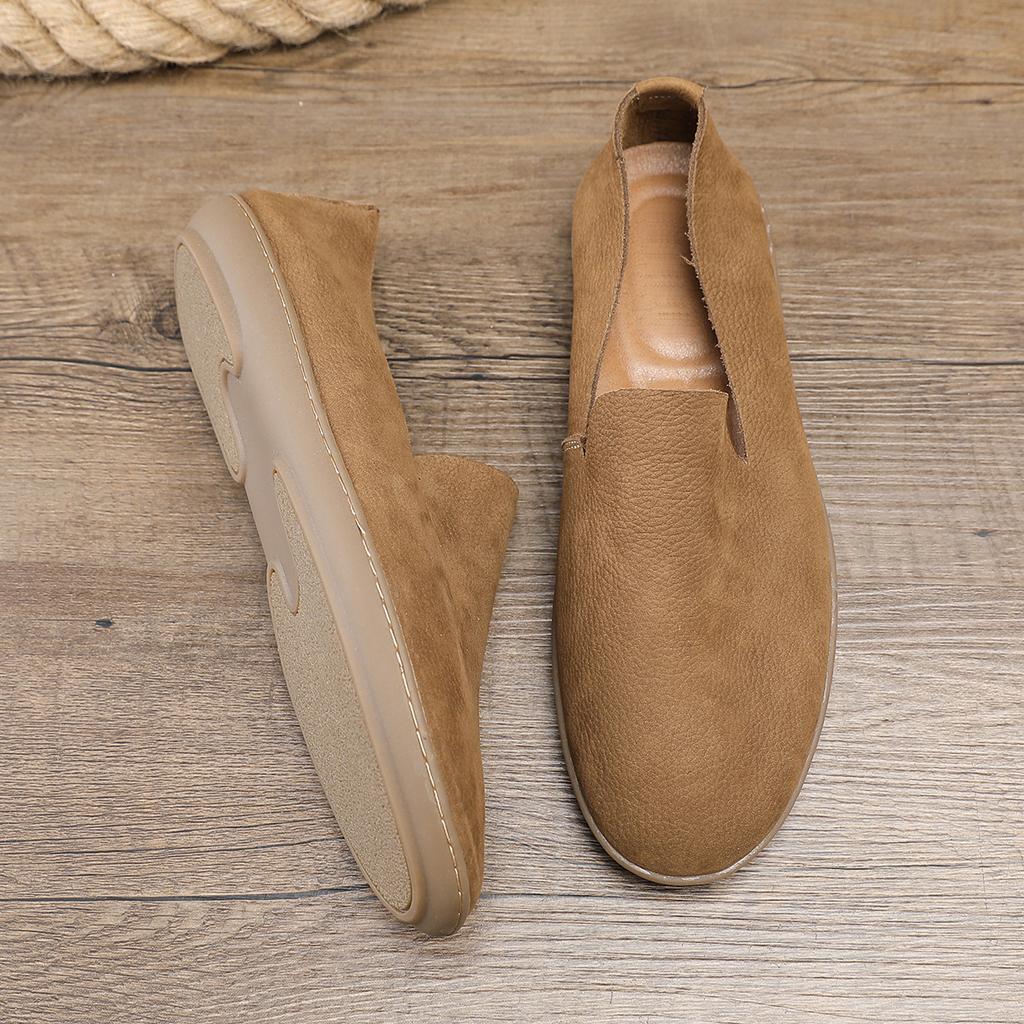Gray Men Casual Shoes Italian Men Loafers Moccasins Slip On Men's Flats Breathable Genuine Leather Male Driving Shoes