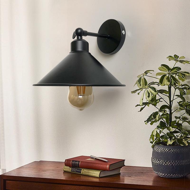 1Pc Black Industrial Swing Arm Wall Lamp, E27 Bulb Base, Living Room, Bedroom, Study, Bedside Lighting Fixture (without Bulb)