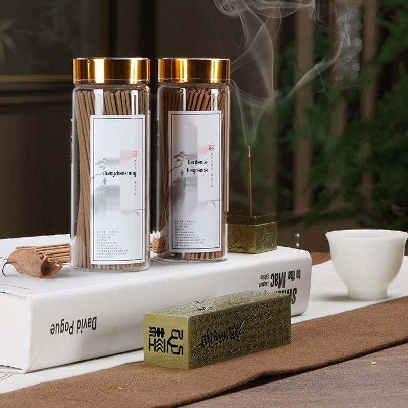 Douyin Bestseller: Sandalwood & Agarwood Incense Sticks with Osmanthus Scent, Heart Sutra Vertical Burner & Holder for Home