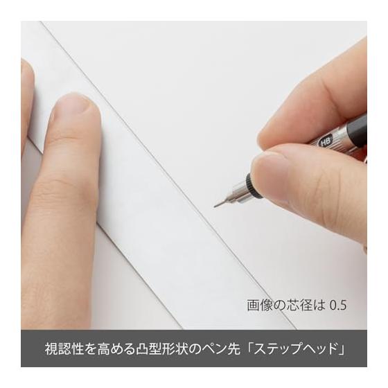 Pentel Graphlet Mechanical Pencil, PG505-AD, Metallic Gray, 0.5mm, Non-slip Knurled Grip, Lead Hardness Indicator, Knock Type
