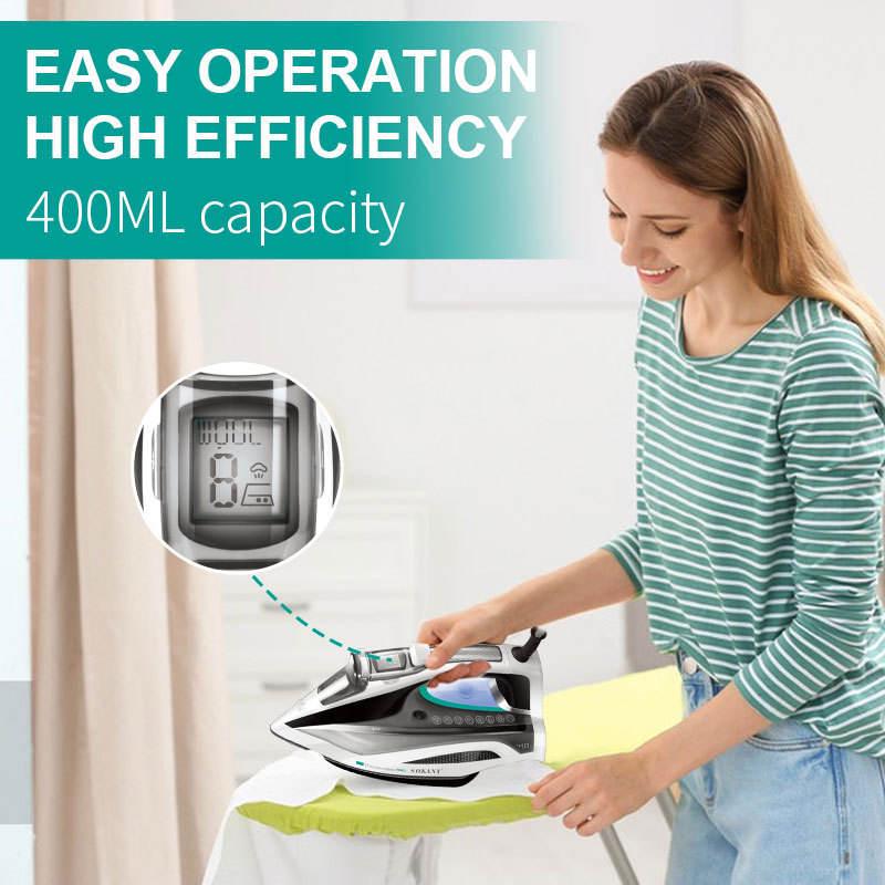 European High-Power Steam Iron with Ceramic Soleplate and Automatic Power-Off