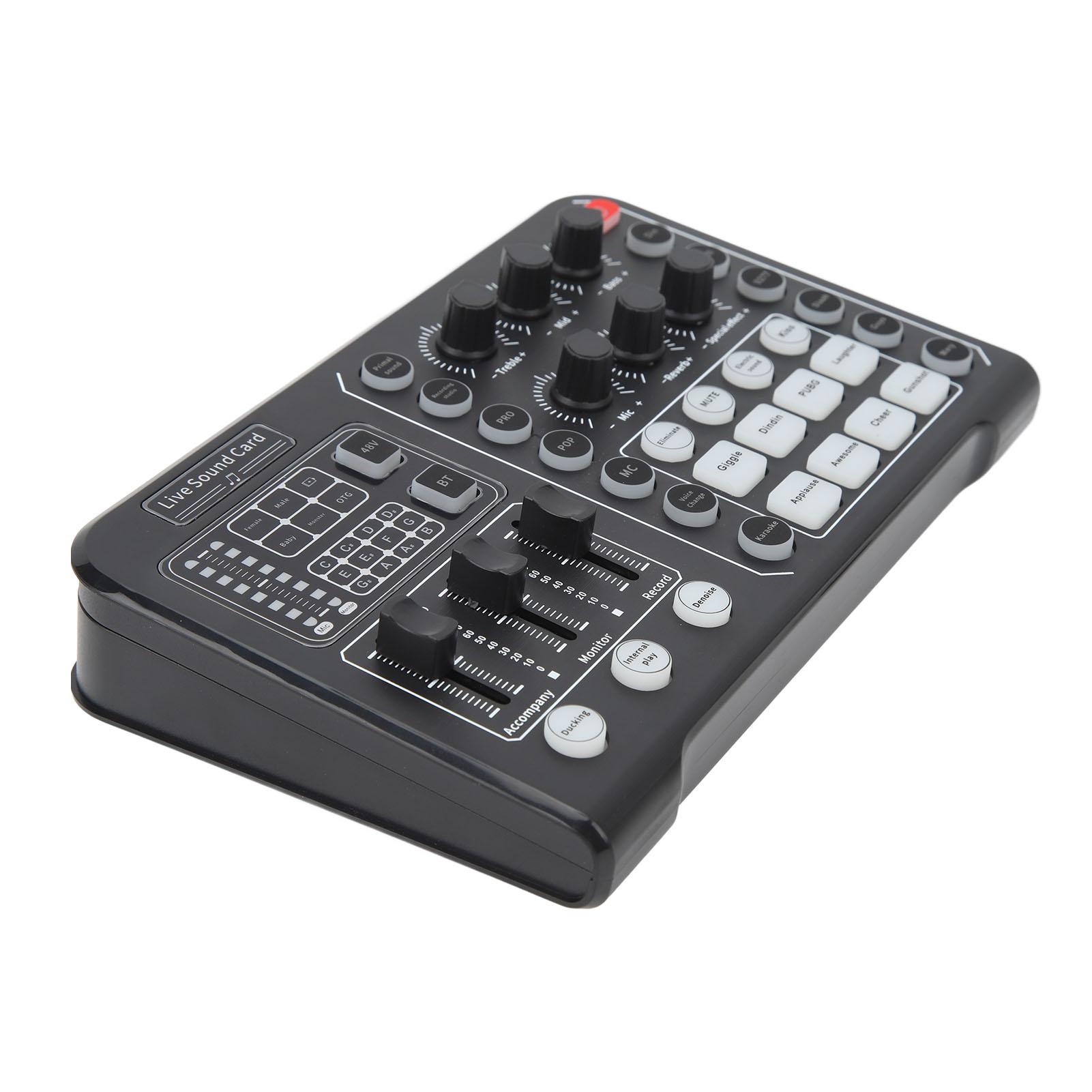 

Профессиональная звуковая плата микшера Bluetooth 6 режимов блокирования шума звуковая карта для потоковой передачи в реальном времени
