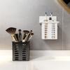 Plastic Wall Mount Storage Rack - Multi-Purpose Drying Organizer for Cosmetics Kitchen Utensils Pens No Installation