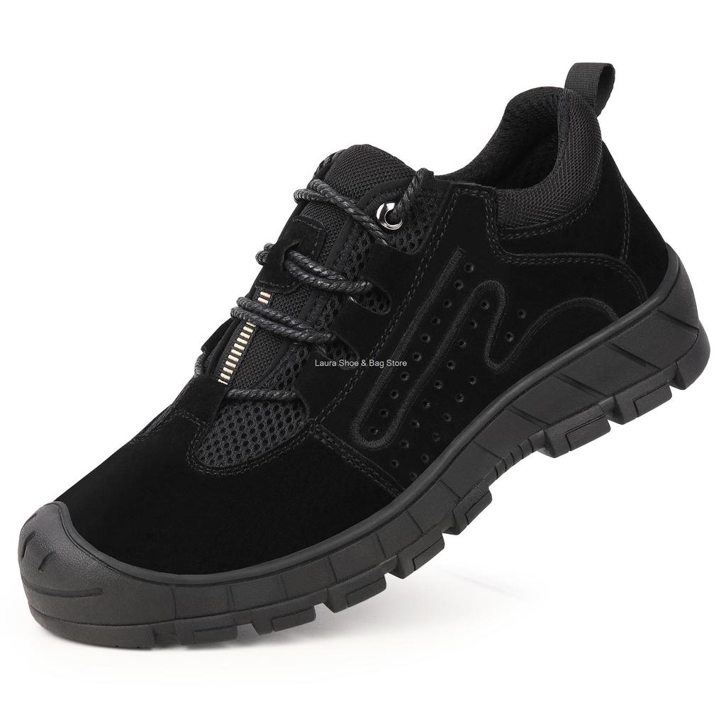 Fashion Men's Safety Shoes Puncture-Proof Outdoor Sneakers for Man Steel Toe Indestructible Safety Boots Men Work Shoes Suede Work Boots