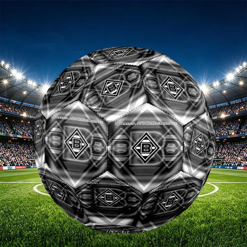 Borussia Monchengladbach Print Size 5 Soccer Ball, PU Wear Resistant Football for Match Training and Daily Practice, Birthday Gift for Soccer Fans