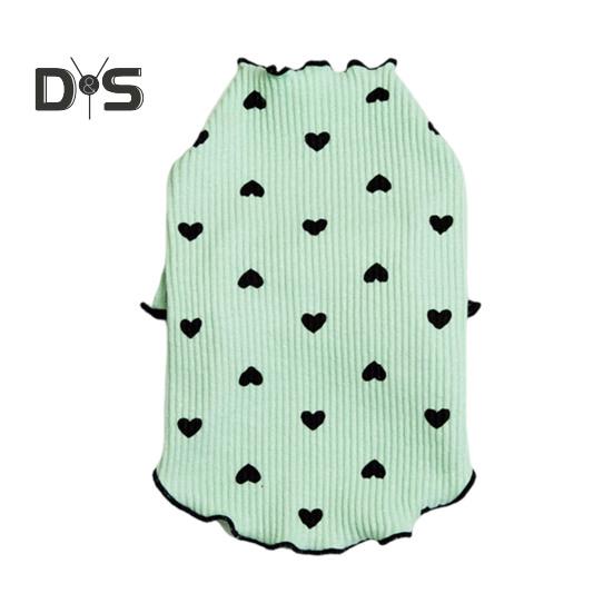 Haine pentru câini pentru câini de talie mică, mijlocie, pisici, vară, toamnă, cu imprimeu inimă, cămașă pentru cățeluș, mânecă lungă extensibilă, ținute pentru animale de companie pentru chihuahua schnauzer