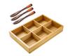 Large Rokugyo-style Bamboo Serving Plate (33x22.5cm), Divided Food Container, Perfect for Vegetables, Lunch, and Charcuterie. Convenient for Restauran