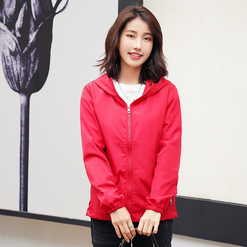 Spring Autumn New Women's Jackets Long Sleeve Windbreaker Middle-Aged Mother's Coat Hooded Short Jacket Loose Outwear