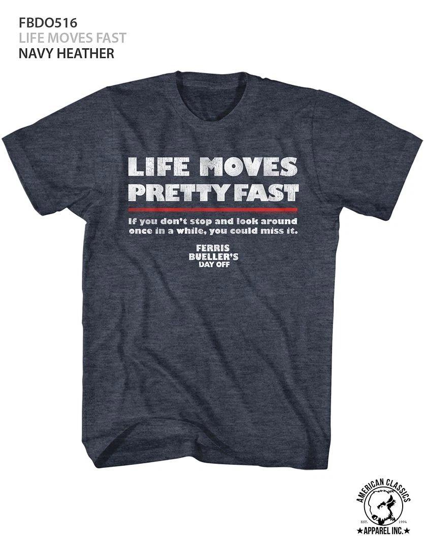 Ferris Beuller s Day Off - Life Moves Fast - Short Sleeve - Heather - - T- 160