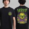 Nejlepší Hellfest 2025 Out of Bounds Merch Clisson Francie 19.-22. června 2025 s Lineup Skyline Oboustranné Unisex Tričko