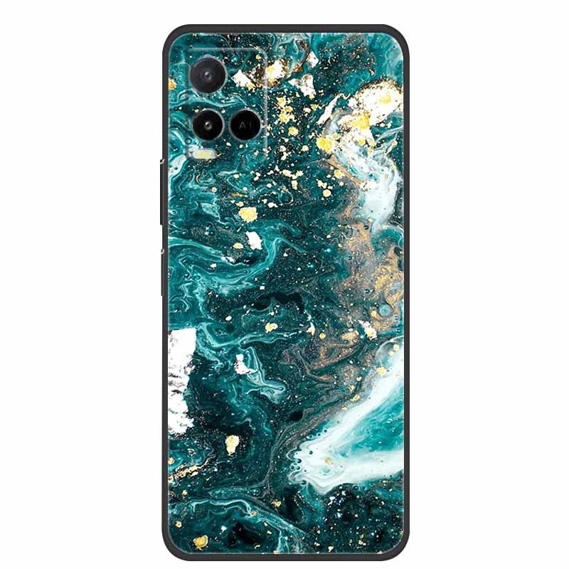 Marble Case For Vivo Y33s Silicone TPU Soft Phone Fashion Cover For Vivo Y33 S Case V2109 Funda Luxury Shockproof Cartoon Coque