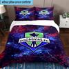 3pcs Seattle Fc Logo Printed Bedding Set Duvet Cover Closure Includes 1 Duvet Cover & 2 Pillowcases Bedding Sets Home Decor Gifts