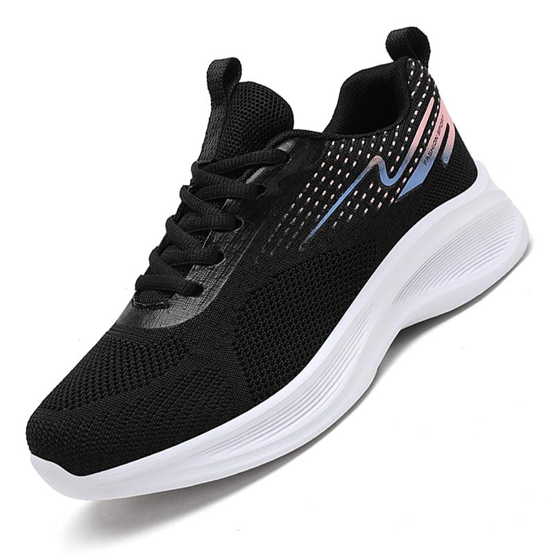 Breathale Casual Sneakers Women Knitted Lightweight Running Shoes Anti-slip Casual Sports Footwear for Jogging Walking Traveling