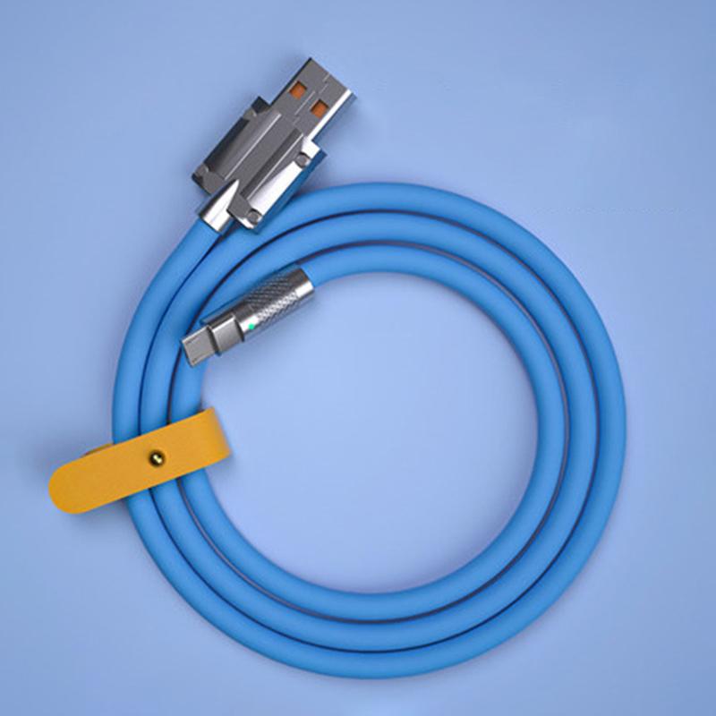 120W 6A TypeC Super Fast Charge Liquid Silicone Cable Quick Charge USB Cable For Xiaomi Huawei Samsung Pixel USB Bold Data Line