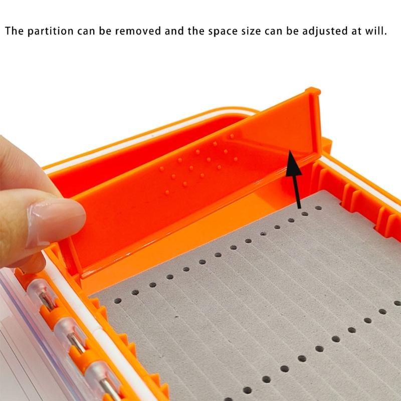 Spoon Hook Baits Organizers Tray Flying Fishing Tackle Waterproof Fly Storage Box Fishing Tackle Box with Sponge Pad