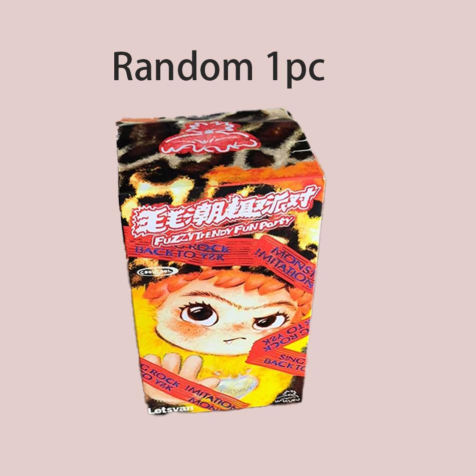Wakuku Genuine Fuzzy Trendy Fun Party Series Blind Box Vinyl Action Figure Pendant Face Mystery Gift for Children Surprise Toy