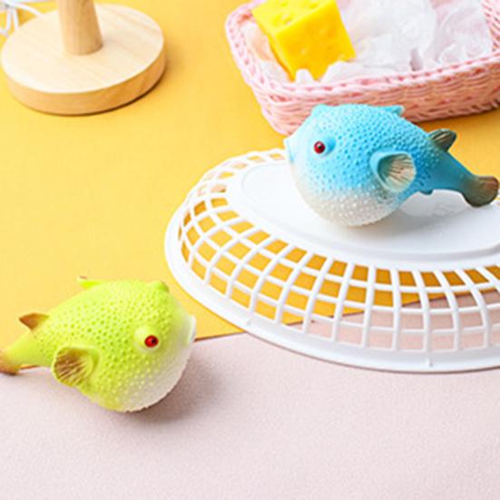 Pufferfish Squeeze Ball Cute Pufferfish Stress Relief Toy Soft Rubber Slow Rising Fidget Toy for Kids Adults Anxiety Relief