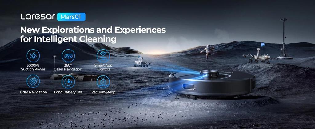 Laresar 01 Roboter Staubsauger Wischmopp LDS Lidar Navigation 5000Pa Smart Geplante Kartierung Zuhause Bodenwaschen Teppich Tierhaare Reinigen