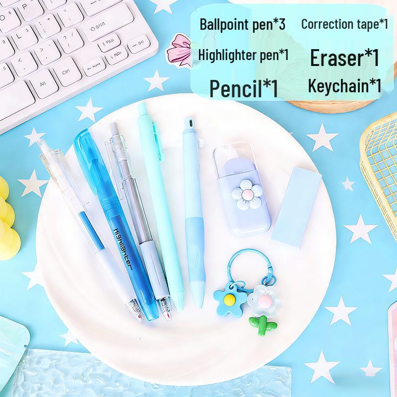 8-Piece Stationery Set for Students: Essential School Supplies & Writing Kit