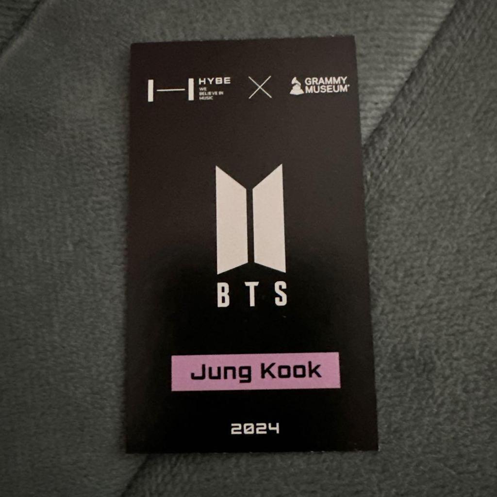 [USED] BTS Jungkook US Grammy Museum Exhibition Limited Edition Trading Card