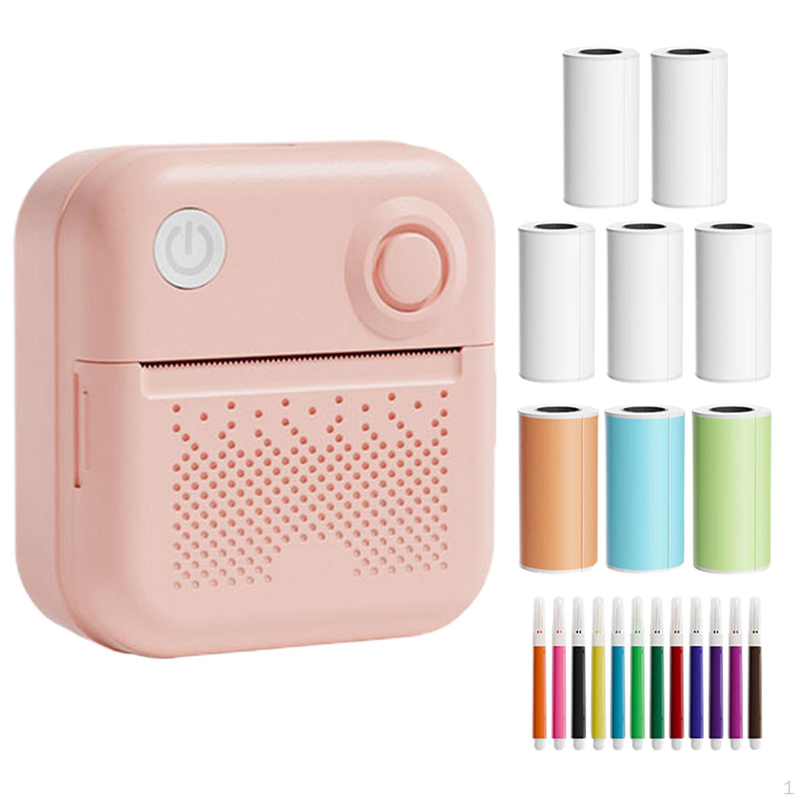 

Mini Thermal Label Printer Wireless Sticker Maker for Storage Barcode Photos рожевий