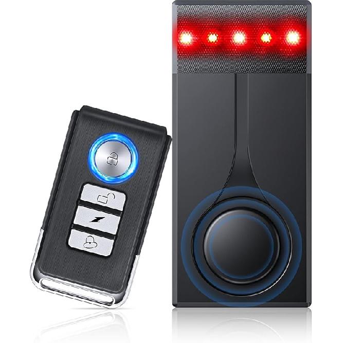 108DB Car Alarm System, Vehicle Anti-Theft Vibration Sensor Alarm & Red Light, Wireless Remote Anti Theft Car Device With Magnetic Tall Design For One Alarm(one remote)