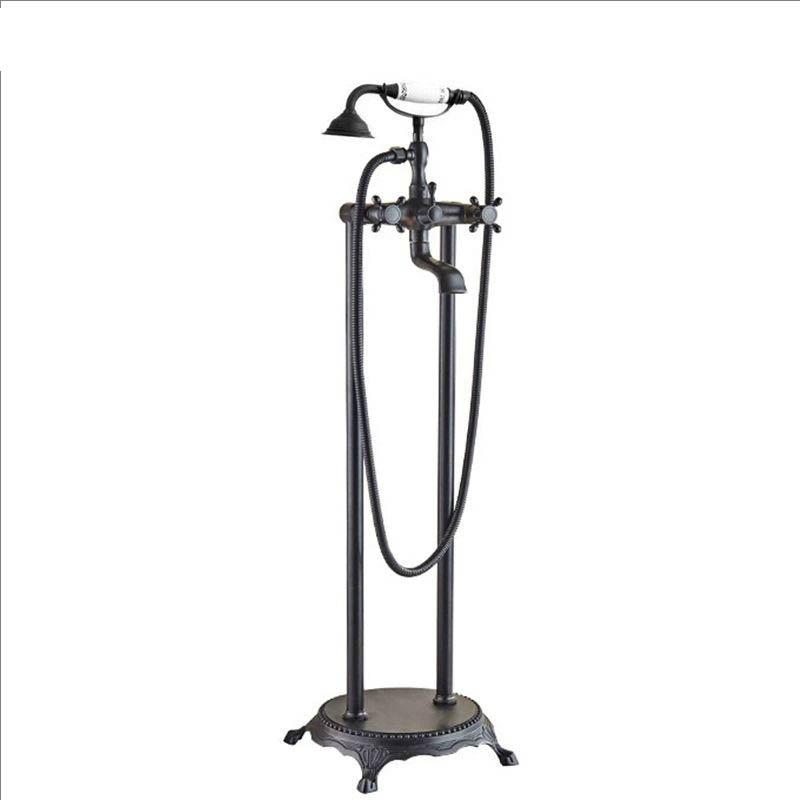 Brass Floor Standing Bathtub Shower Faucet Swivel Spout Bathroom shower faucet Mixers Taps Standing Bathtub Faucet