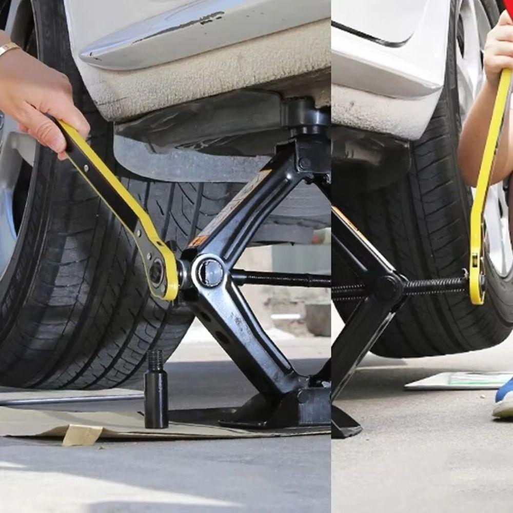 Macaco Economizador de Esforço com Cabo Longo Rotação 360° Direção Dupla Macaco Tesoura Design Cruzado Braço Oscilante Ferramenta de Reparo Automotivo Remoção de Pneu