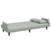 2 Seater Sofa Bed with Cushions and Footstool Light Grey Velvet