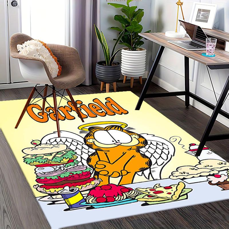1 buc. Covoraș pentru Scaun de Birou Garfield cu Aripi de Înger - Design Anime Cartoon, Covor Antiderapant pentru Decor Acasă, Cadou Sezonier, Potrivit pentru Birou, Sufragerie, Dormitor