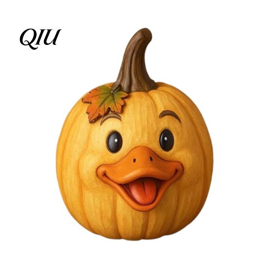 Seasonal Farmhouse Room Accents Artificial Pumpkin Decor, Cute Animals Decorative Pumpkins, Thanksgiving Resin Pumpkins Compact Outdoor Patio